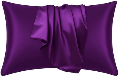 Satijnen kussensloop Paars 60 x 70 cm hoofdkussen formaat - AfricanFabs® Satin pillow case / Zijde zachte kussensloop van satijn (1 stuks)