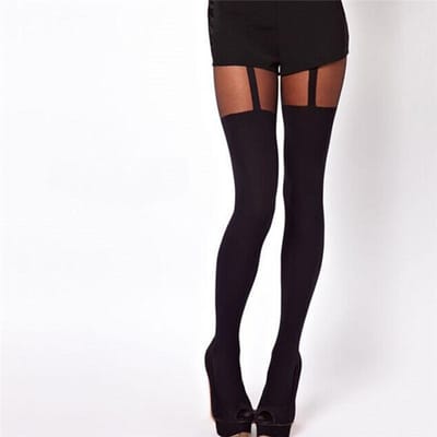 Sexy Dames Zwart Nep Jarretel Gordel Suspender Panty Over de Knie Kousen Sokken Cadeaus Club Feest Nieuwe Mode Meisjes Panty's white