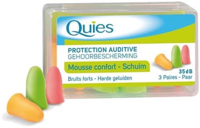 Quies Rubber Foam Ear Plugs - 3 paar - Kleur: bijpassende kleuren