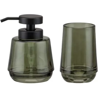 Sealskin Mood Badkamerset Zeepdispenser 380ml + Tandenborstelbeker Groen