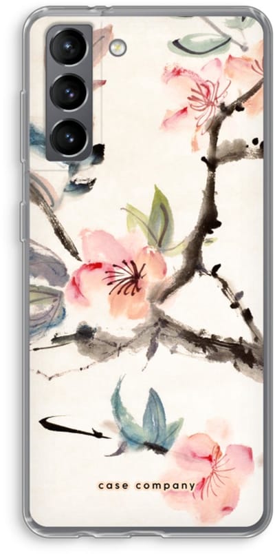 Case Company® - Hoesje geschikt voor Samsung Galaxy S21 hoesje - Japanse bloemen - Soft Cover Telefoonhoesje - Bescherming aan alle Kanten en Schermrand