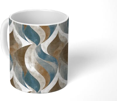 Mok - Koffiemok - Abstract - Golven - Kleurrijk - Mokken - 350 ML - Beker - Koffiemokken - Theemok