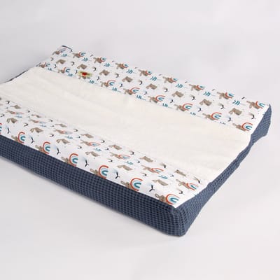 Oogappel Konijntjes Aankleedkussenhoes Waskussenhoes 70x50 cm-Blauw-Wit