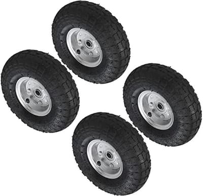 Set van 2 - 10 inch pneumatische wielen voor trolleys en kruiwagens