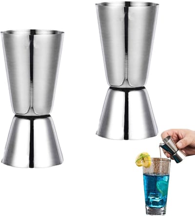 Allecto - Cocktail Measuring Cups - RVS Set van 2cl en 4cl - Perfect voor Cocktails - Ideaal voor dranken - Makkelijk in gebruik - Voor iedere cock...