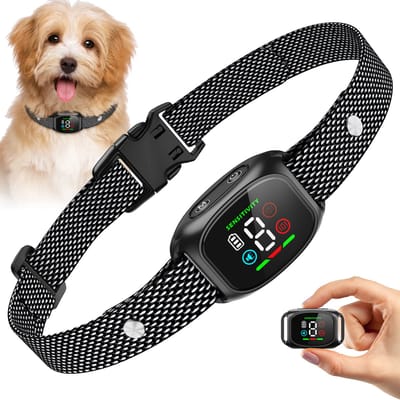 Anti Blafband voor Honden - Oplaadbare Blafband met 4 Modi&8 Gevoeligheidsniveaus - Diervriendelijk - Geschikt voor Kleine, Middelgrote & Grote Honden - Zwart