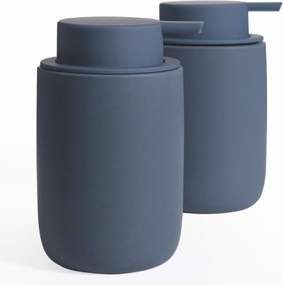 Complete Badkamer Set in Blauw - Handdoeken, Zeepdispenser en Toilettas voor Stijlvolle Badkamers
