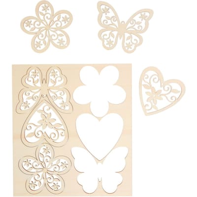 VBS Decoratieve hanger "Bloemen, harten en vlinders"