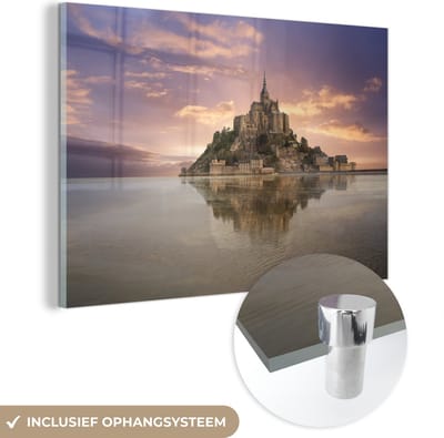 ® Glasschilderij 180x120 cm - Schilderij acrylglas - Frankrijk - Horizon - Water - Foto op glas - Muurdecoratie woonkamer - Wanddecoratie slaapkamer - Schilderijen