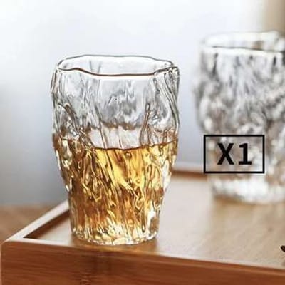 Japan Creatief Onregelmatig Whiskeyglas Schorskunst Whiskey Tumbler Wijnglazen Gedraaid Boomontwerp Feest Water Koffiekopje Theekopje 270ml gray