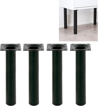 Meubelpoten Set - Onderstel Tafel - Tafelondersteuning - Krasbeschermende Dop - 3x70 cm - Wit