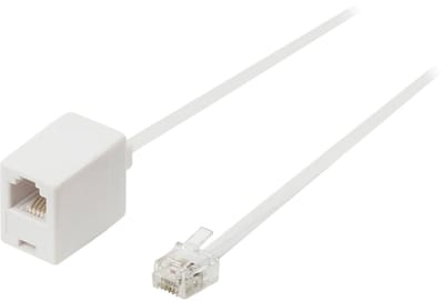 RJ11 - RJ11 telefoon verlengkabel / wit - 10 meter
