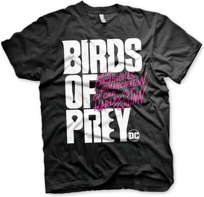 DC Comics Harley Quinn Heren Tshirt -S- Birds Of Prey - Logo Zwart