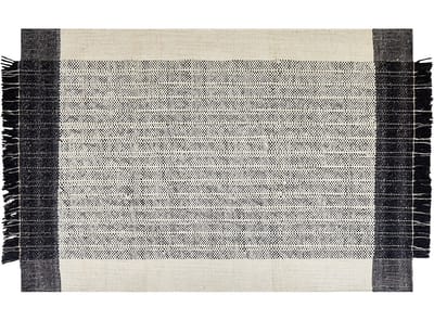 KETENLI - Modern vloerkleed - Gebroken wit - 140 x 200 cm - Wol