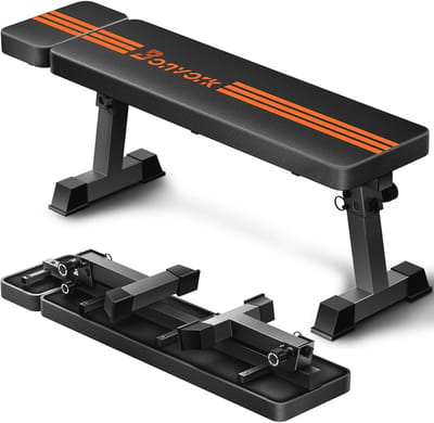 Platte Gewichtsbank 1200 lbs met Hoofdsteun - 132 Inch Opvouwbare Krachttraining Bank voor Thuis