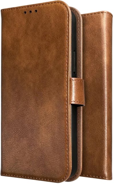 Rosso Element Geschikt voor Xiaomi Poco F8 Pro | Wallet Book Case | Portemonnee Hoesje | 3 Pasjes | Magneetsluiting | Stand Functie | Bruin