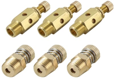 JHUBERS- Geluidsdemper Duurzaam - Pneumatische Geluidsdemper - 3 x 1/8 PT - 3 x 1/4 PT - Messing - Geluidsreductie Pneumatische Systemen