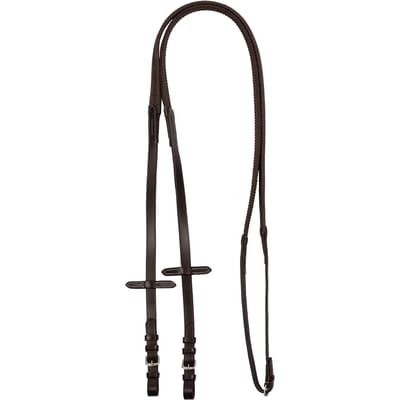 Leren en rubber teugels voor paard met messing bevestiging Equestro