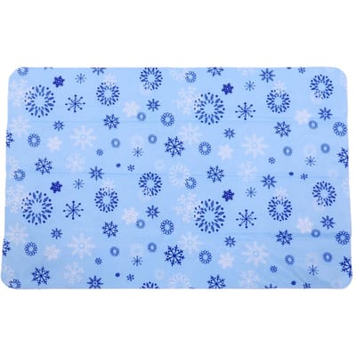 Hondenkoelmat Herbruikbaar Watergevuld Zomer Warmteafvoer Mat voor Honden Katten 60x90cm Hemelsblauw Sneeuwvlok Patroon
