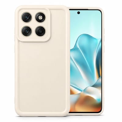 Geschikt voor Motorola Moto Edge 60 / 60 Fusion Hoesje - Siliconen Matte Back Cover - Creme