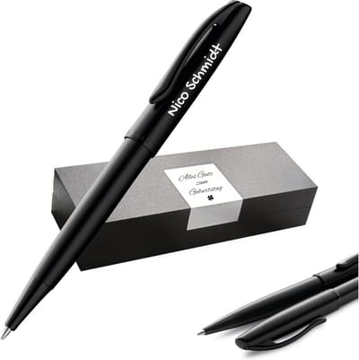 Luxe Metalen Balpen met Naam Gravure - Perfect Cadeau - Draaibaar en Documentecht Blauw