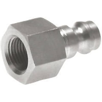 RVS DN 5 Luchtkoppeling Insteeknippel G 3/8 inch Binnendraad - CLP5-F-S-RED-SV-038