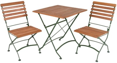 MaximaVida inklapbare vierkante acacia bistroset Toscana 70 cm olijfgroen - zonder armleuning