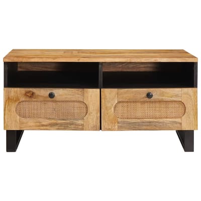 vidaXL - Salontafel - Artisan - Eiken - 80 - x - 54 - x - 40 - cm - Massief - Mango - Hout