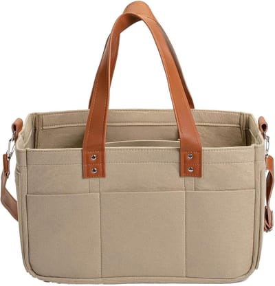 Luiertas Organizer - Opbergtas Mama - Baby Spullen - Robuust Vilt Materiaal - Grote Capaciteit - Beige