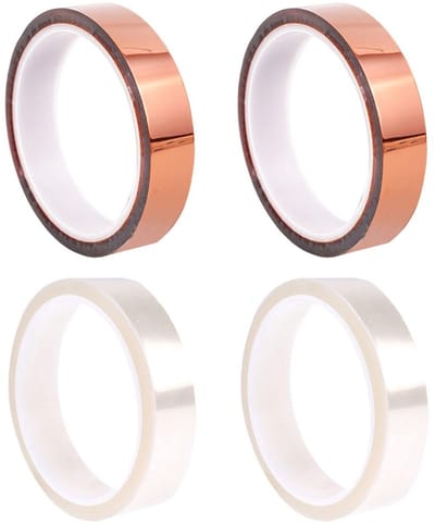 Hittebestendige Isolatietape, Set van 4, Polyimide Tape voor Elektronica, Thermische Isolatie, Multifunctionele Plakband voor Diverse Toepassingen