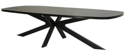 Eettafel Leco deens ovaal 300cm zwart melamine ovale tafel eetkamertafel