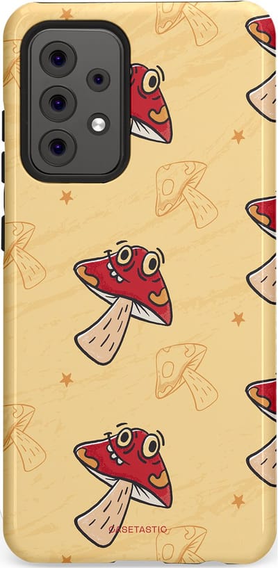 Casetastic Hoesje Geschikt voor Samsung A52 (4G/5G/s) - Stijlvolle Beschermende Duo-layer Case - Vrolijke Paddestoel