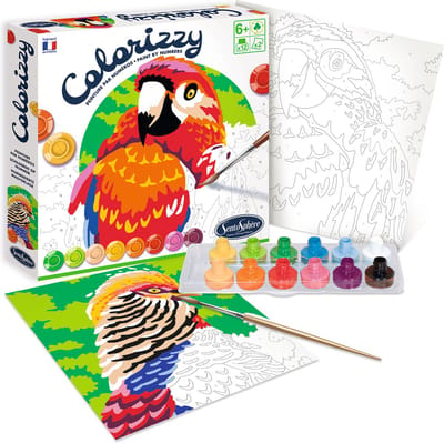 Sentosphère schilderen op nummer vogels - creatieve set voor kinderen.