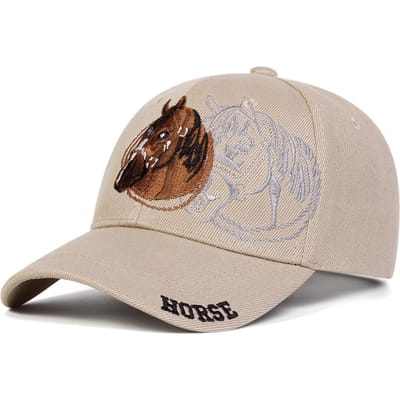 Unisex Paard Borduurwerk Baseballpetten Lente Herfst Buiten Verstelbaar Casual Petten Zonnebrandpet brown