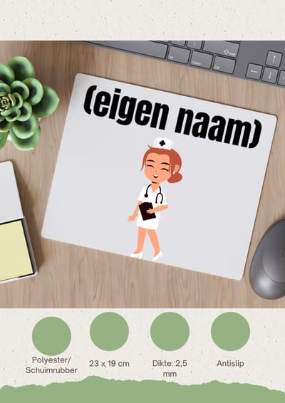 Akyol - dokter vrouw met eigen naam Muismat - Dokter - iemand die dokter is - cadeau - verjaardag - kado - ziekenhuis - 23 bij 19 cm