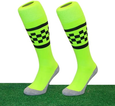 Hingly - Checker - gele - Lange sportsokken - Hockeysokken - Voetbalsokken - Maat 36-40