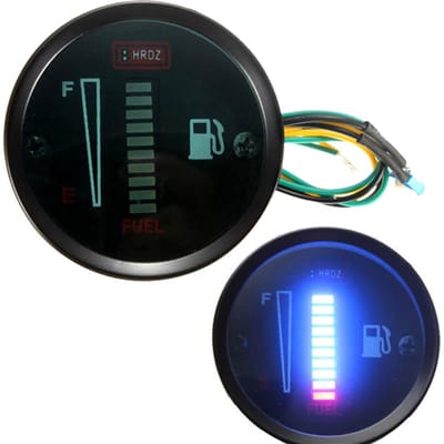 Compteur de carburant modifié pour moto Automobile, affichage LED, jauge de niveau de carburant, moto Automobile noir