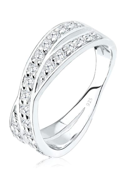 Elli - Ring - Dames Engagement Sparkling met Zirconia Kristallen in 925 Sterling Zilver - Dames