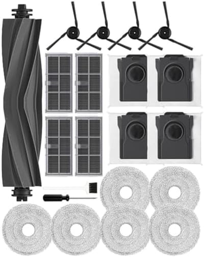 21 stuks accessoires geschikt voor Dreame X40 Ultra/L40 Ultra /X40 Master/Mova P50 Pro Ultra, reserveonderdeel voor robotstofzuiger, 1 hoofdborstel, 4 actieve koolfilters, 4 actieve koolstofzakken, 4