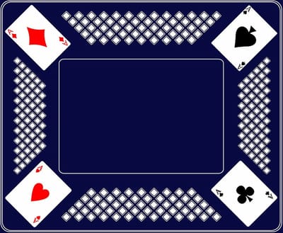 Premium Kaartmat (59x49cm) CASSIC BLAUW - Kaartkleed- Kaart Tapijt - Ideaal voor Gezellige Kaartspellen met Vrienden en Familie - Gedrukt op Vilt met Antislip Latex Onderlaag - Duurzaam en Hoogwaardig!