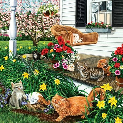 Bricolage 5D plein diamant peinture point de croix jardin chat diamant broderie couture 30X30CM gray