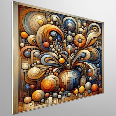 Abstract stilleven schilderij | Levendige stilte: een abstracte weergave van tijdloze schoonheid | Kunst - 100x100 centimeter op Forex | Foto op Forex