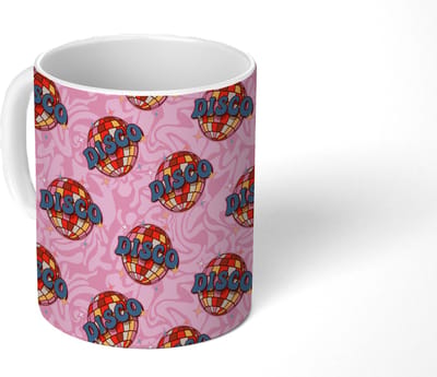 Mok - Koffiemok - Retro - Disco - Discoball - 70s - Multi - Mokken - 350 ML - Beker - Koffiemokken - Theemok