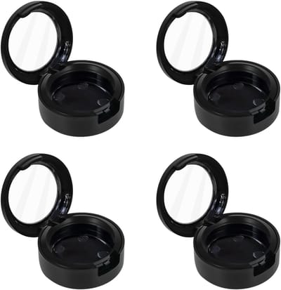 4 stuks lege make-up oogschaduwdozen, navulbare oogschaduwondercontainer voor dagelijks gebruik en reizen, lege oogschaduwpannen voor vrouwen en meisjes, 35 mm (Zwart)
