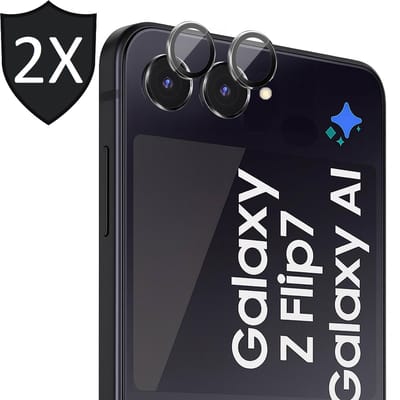 Camera Screenprotector geschikt voor Samsung Galaxy Z Flip 7 - 2x Volledig Dekkend Glas Screen Protector