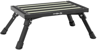 Brunner Go Step Fluo Opstapkrukje - Aluminium Opstapje voor Camper - Met Antislip & Fluor Strips - Opvouwbaar - 150 kg Draagkracht