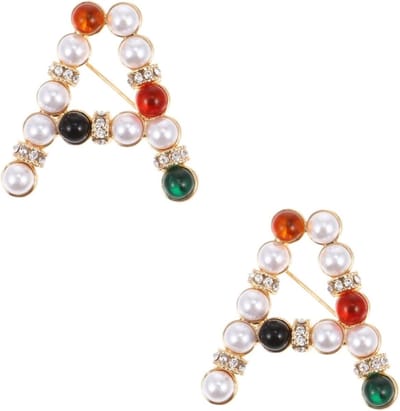 Broche Set - Decoratieve Pins - Kleding Versieren - Letter Vorm - 2 Stuks - Diverse Kleuren
