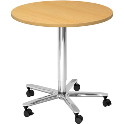Vergadertafel | Eik/chroom | Ã˜ 80 x 72-114 cm | Bistro 80R C