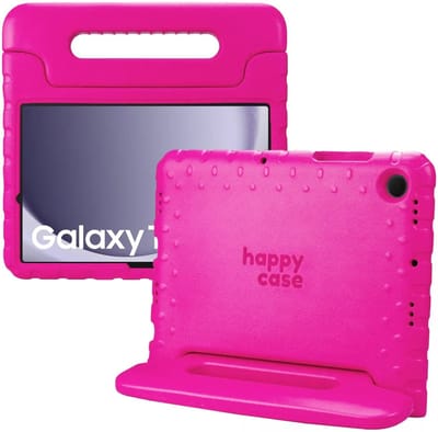HappyCase Kinder Tablethoes Geschikt voor Samsung Galaxy Tab A11 Plus / Tab A9 Plus | Kindvriendelijke Hoes | Beschemhoes | Kinderhoes | met Handvat en Standaard | Roze