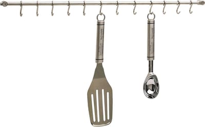 Roestvrij Stalen Hangrek voor Keukengerei en Potten - 12 Haken, 52 cm